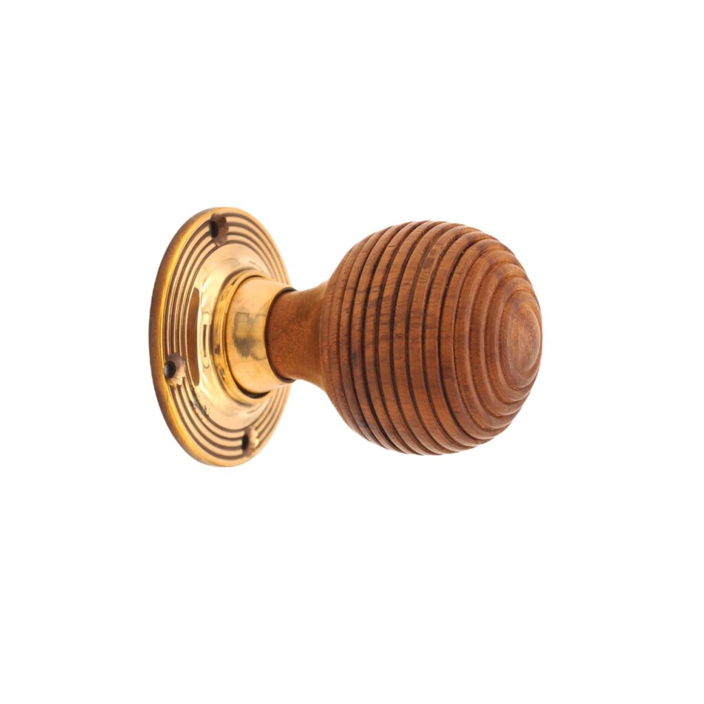 Rosewood Beehive Door Knob Morticerim Knob Spira Brass 5794